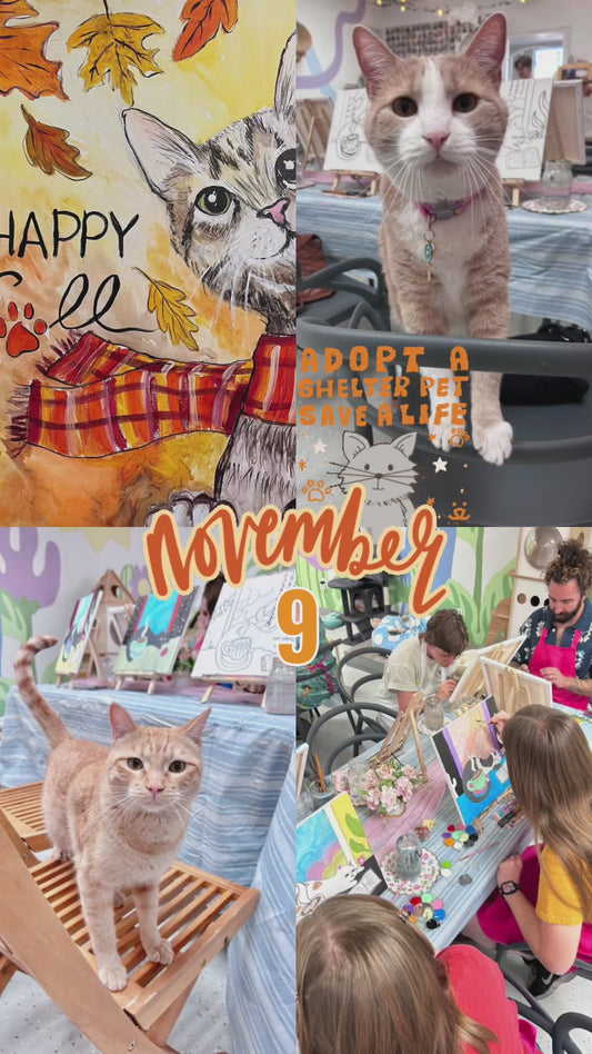 (November 9) Save the Meow Meows Paint & Sip – Fall Edition 🍂