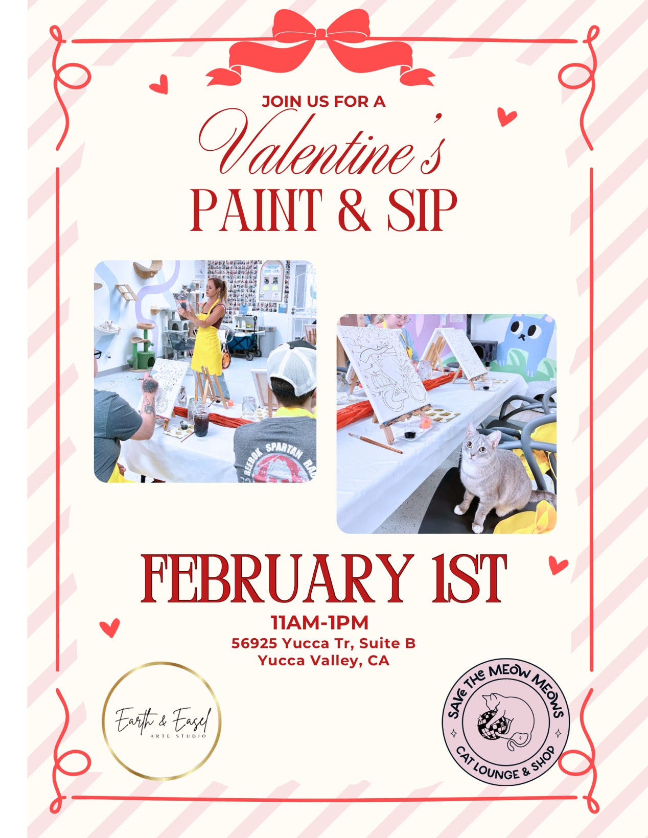 Valentine’s Paint & Sip at the Cat Lounge | Save The Meow Meows (February 1)