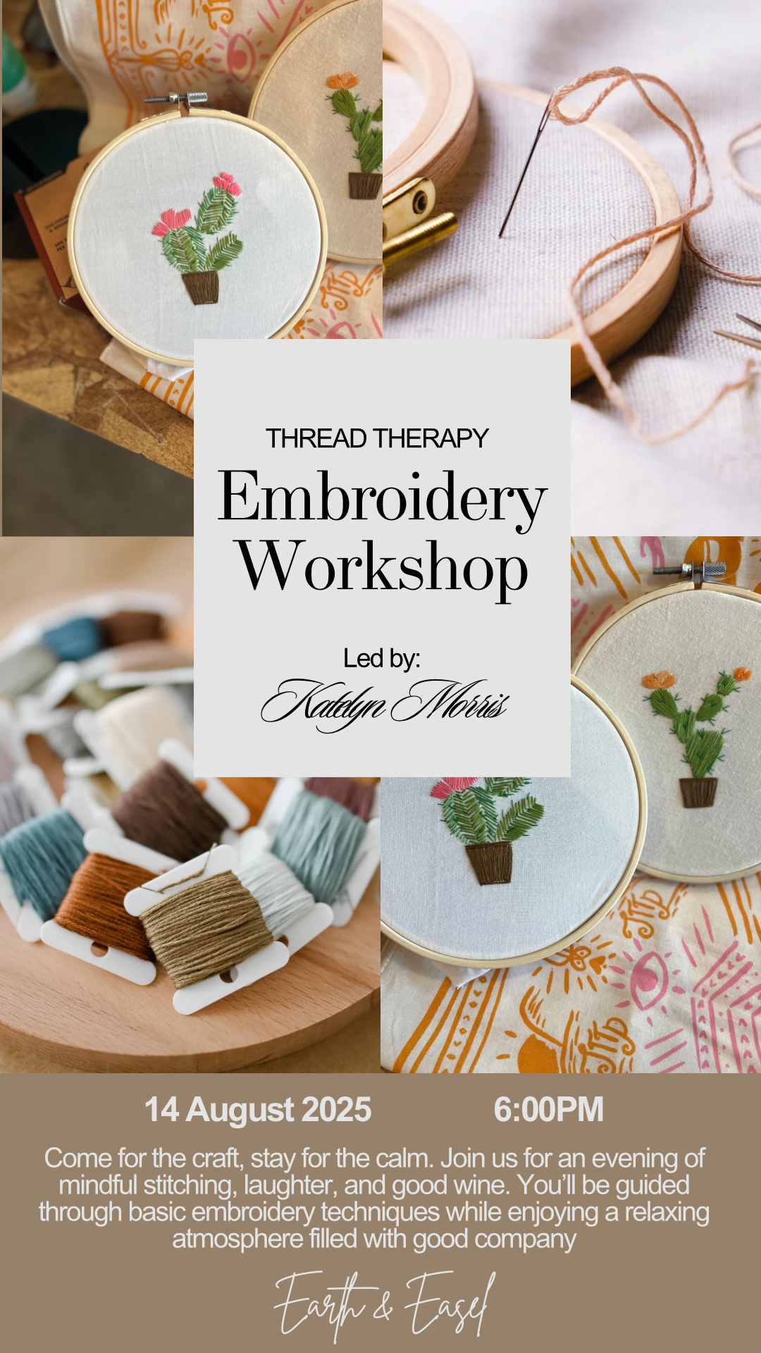 Thread Therapy: Embroidery Workshop (August 14)